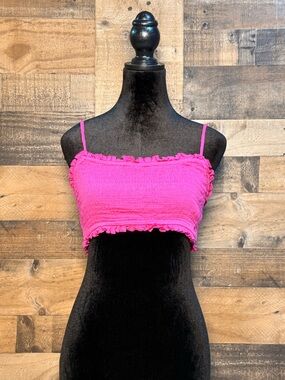 NEW NWT Free People Pink Rose Smocked Halter Top Medium M TEP 116